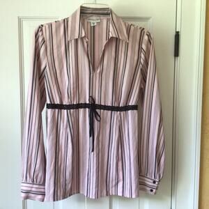 Motherhood Maternity Blouse V-Neck Barbie Pink /Black Sz M